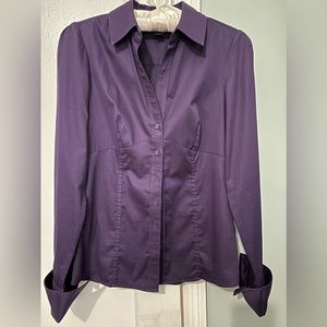EUC Banana Republic long sleeve dress shirt rich plum color Sz 2 fitted